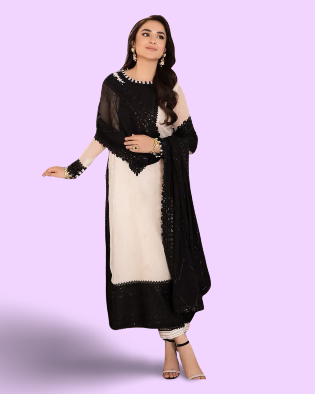 Women's Cotton Printed Kurti Palazzo And Jacket Set